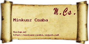 Minkusz Csaba névjegykártya